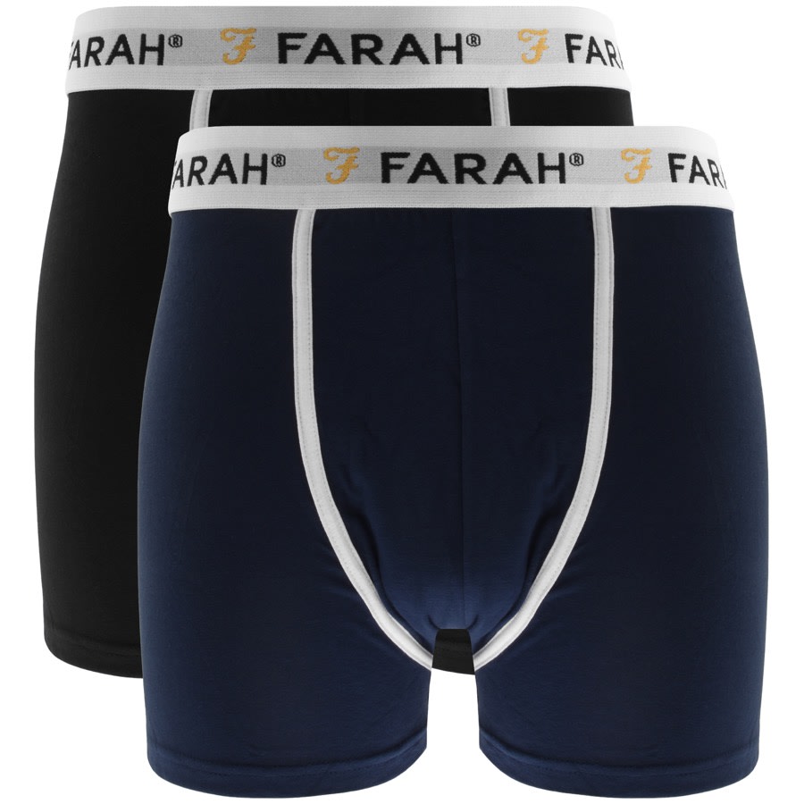 Alternative Image for ProductFarah Vintage Lundy 2 Pack Boxer Shorts Black1